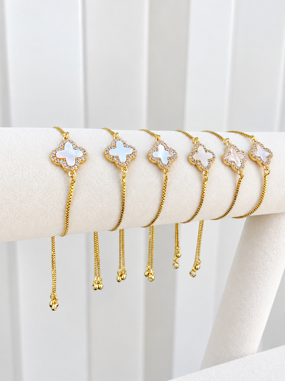 Pearl Clover Adjustable Bracelet