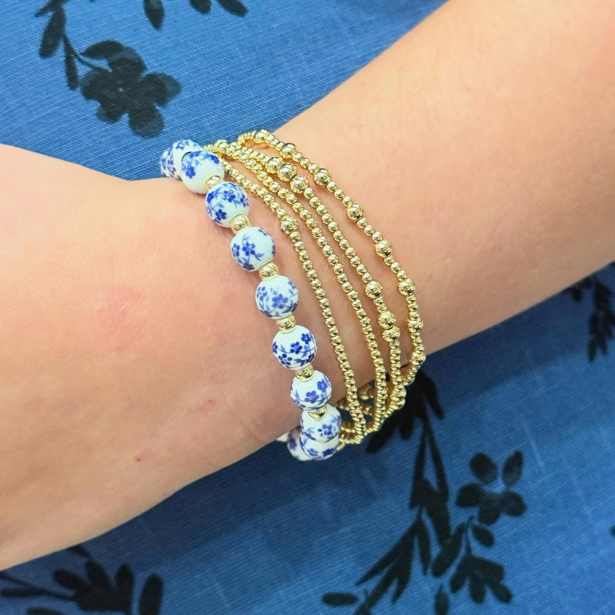 Porcelain Floral Design Bracelet
