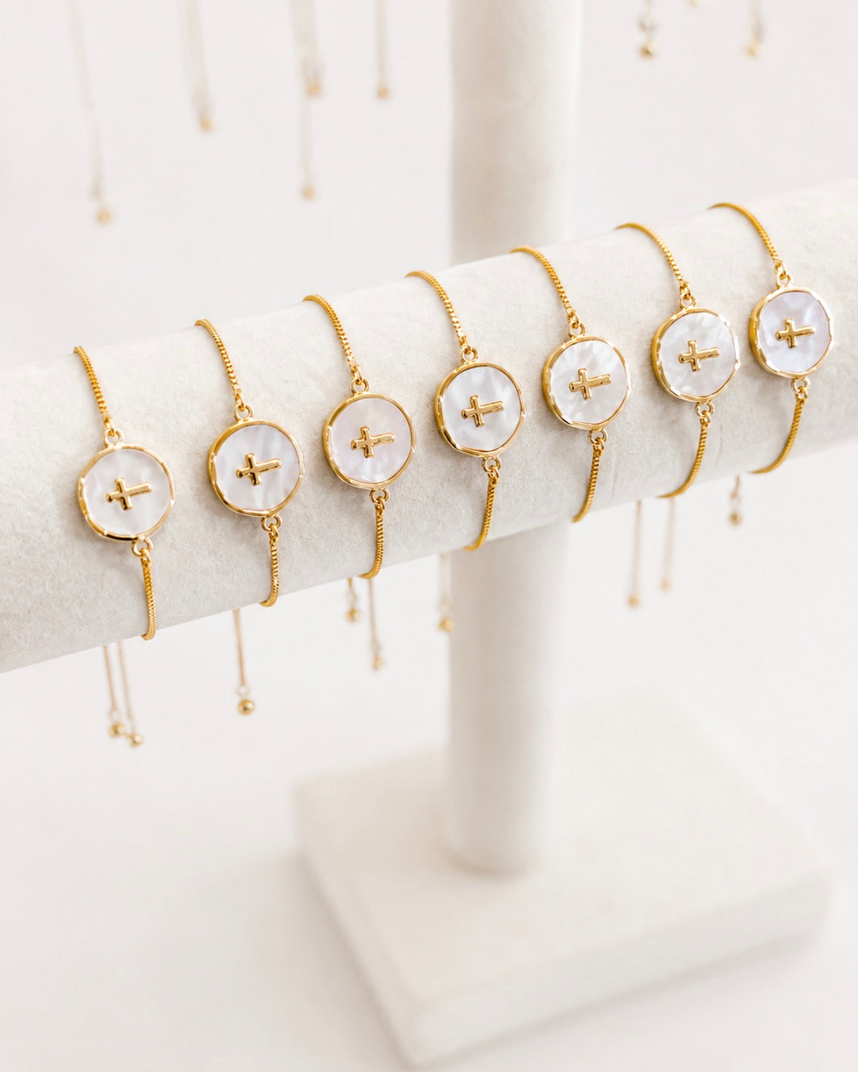 Adjustable Gold Round Cross