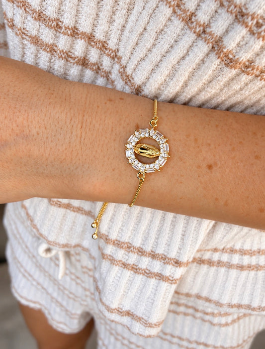 Baguette Virgin Mary Adjustable Bracelet