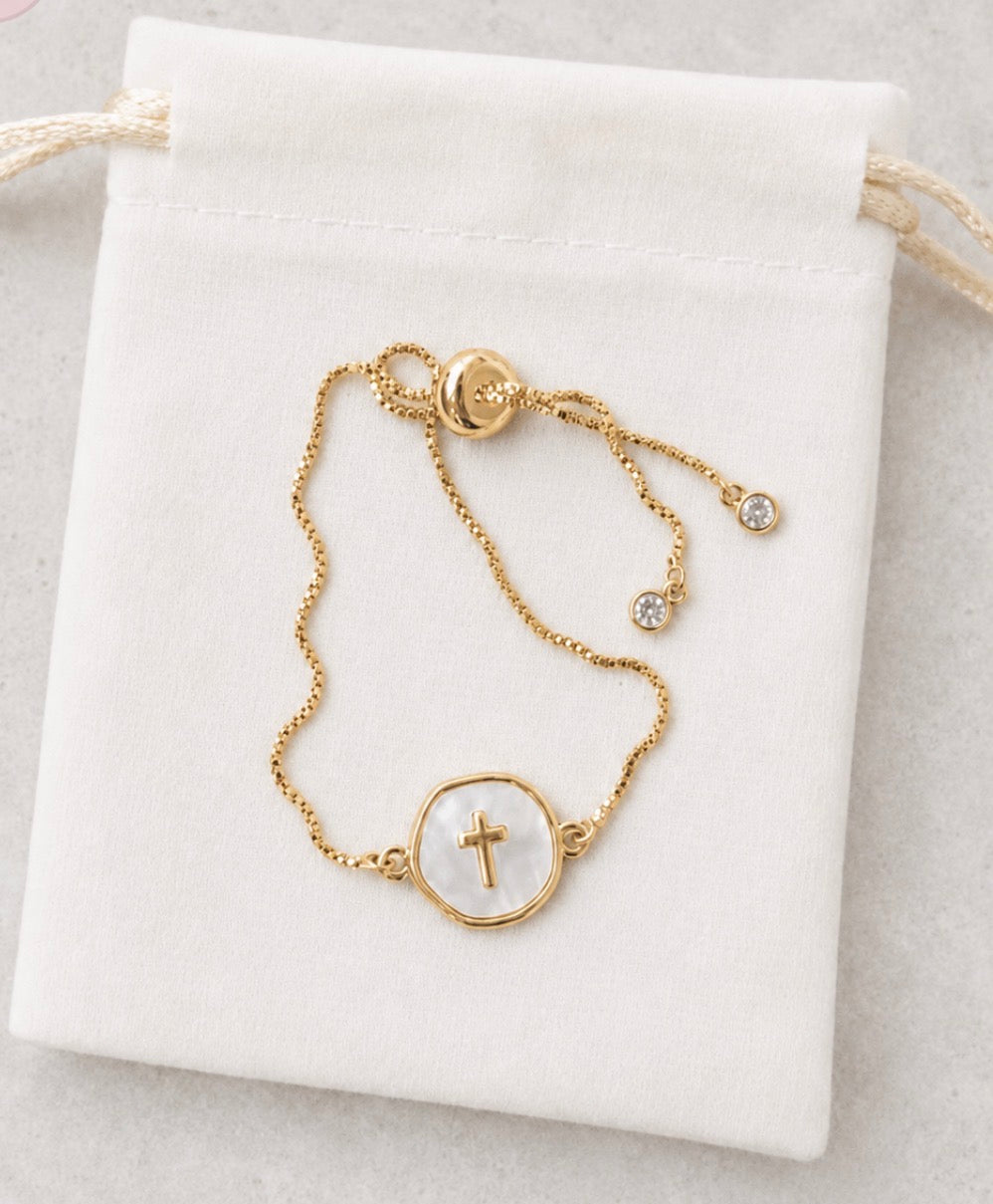 Adjustable Gold Round Cross