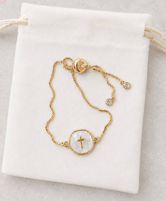 Adjustable Gold Round Cross