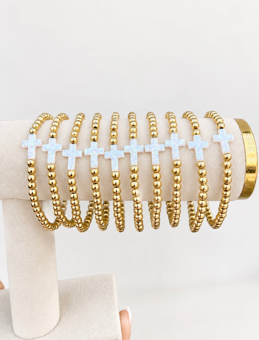 Opal Cross Bracelet