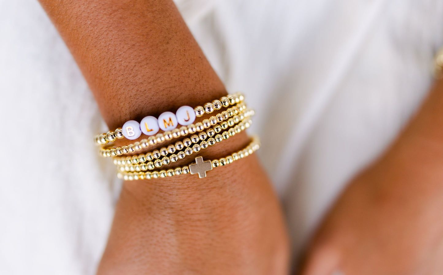 18k Gold beaded Filler Bracelet