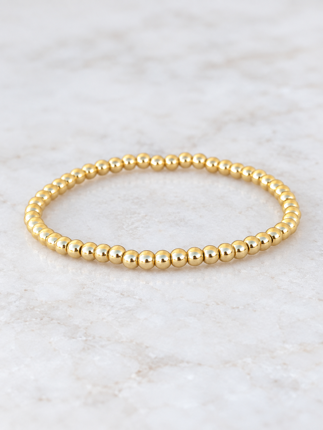 4mm Beaded Gold Bracelet