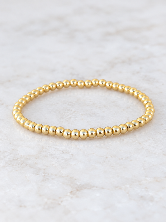 4mm Beaded Gold Bracelet