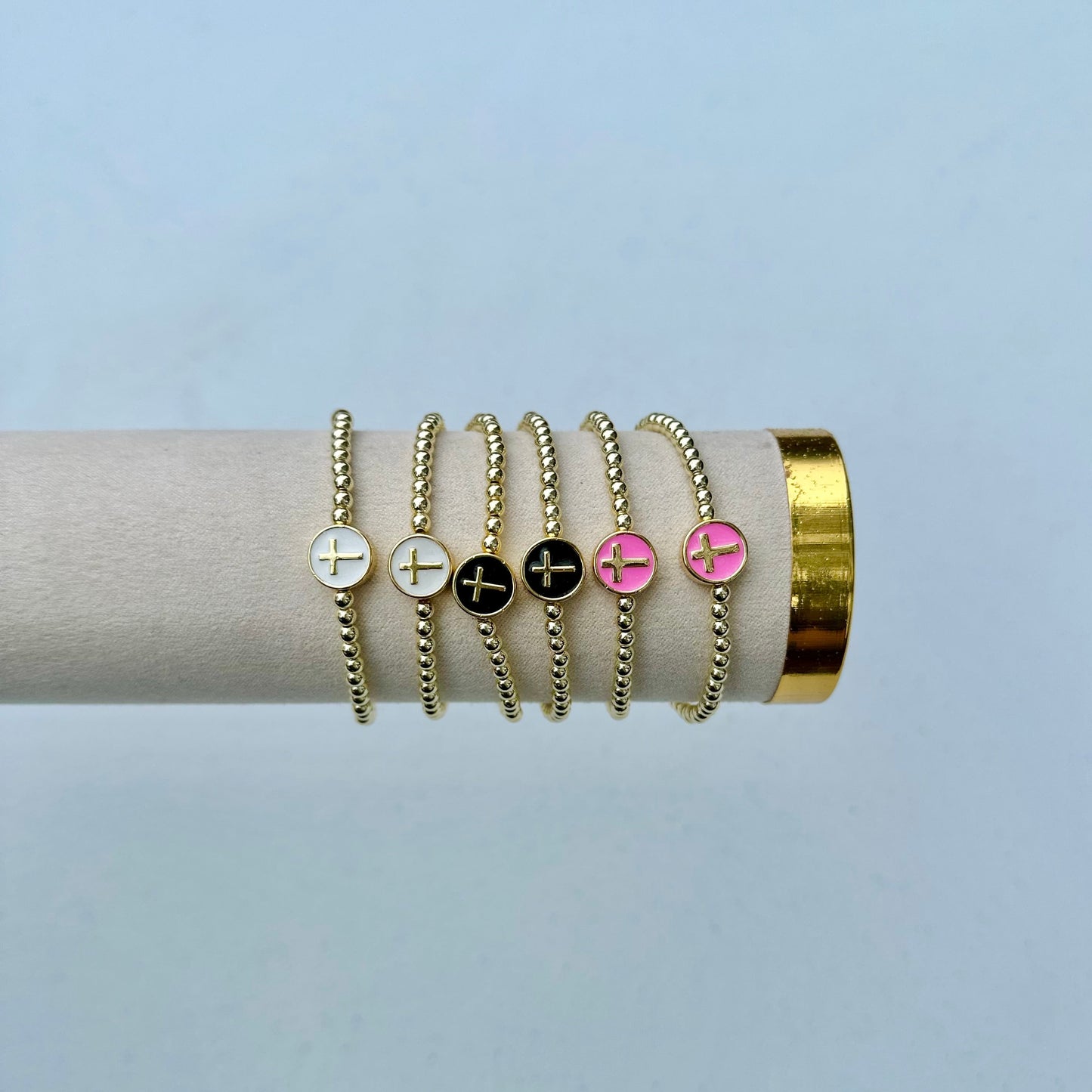 Enamel Cross Bracelet