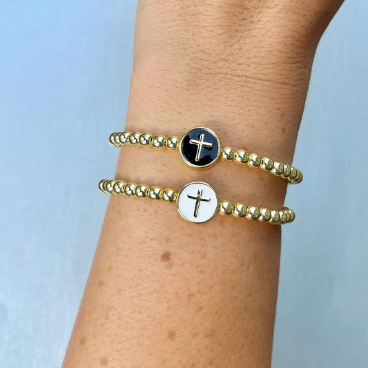 Enamel Cross Bracelet