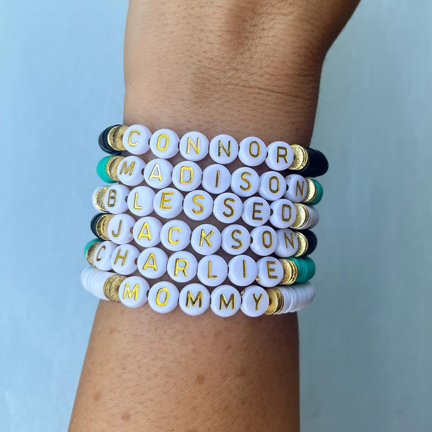 Custom Name Heishi Bead Bracelet